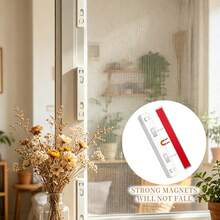 6 pezzi Dispositivo per zanzariera ad alta traspirabilità, installazione senza foratura e tagliabile, clip magnetiche riutilizzabili per zanzariera, dispositivo anti-caduta per finestre, stile di protezione per finestre domestiche, clip magnetiche per zanzariera, adatto per finestre - Multicolore - Visualizzare 11