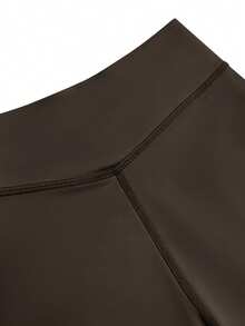 Pantalones casuales de verano para mujer Aoqta, de unicolor, de cintura alta, adelgazantes, sueltos y de pierna ancha, para yoga, running, entrenamiento, fitness y uso diario - Café integral - Ver 10