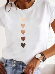 Women's San Francisco Print T-Shirt, Casual Short Sleeve Top For Women, Comfortable Fit, Matching Sister Sets, Outdoor Travel Essential, Women's T-Shirt, Spring/Summer T-Shirt. - 白色 - 查看 1