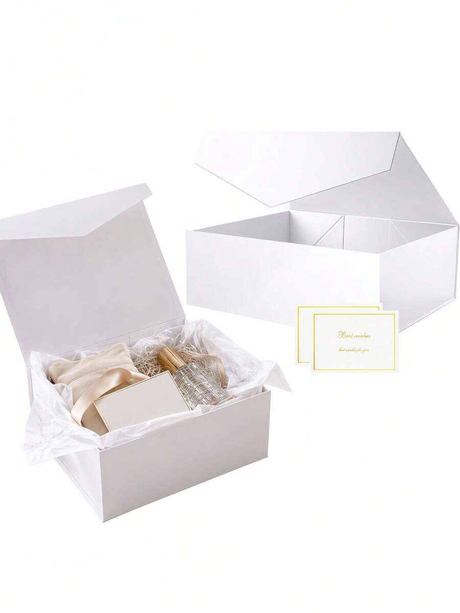 特大號禮品盒，大號白色磁吸禮品盒附磁吸蓋，高級包裝盒，收納盒，適合禮物、衣物和大件物品；生日派對和節日用品的多功能收納方案（有多種款式可選）