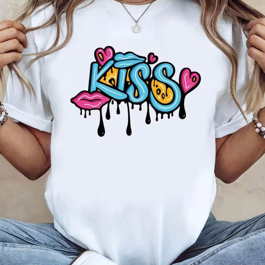 Printed T-Shirt For Men And Women - White - View 1