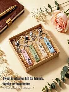 Personalized Leather Graduation Keychain, Custom Name & Class Of 2026 Graduation Charms Engraved Keyring, Multi-Color Durable Leather Strap,Car Keyring,Everyday Backpack, Bag Charm, Lanyard, Key Holder,Thoughtful Graduation Keepsake For Graduates, Friends And Family,Perfect Gift For Students, Parents And Teachers - Multicolor - View 2