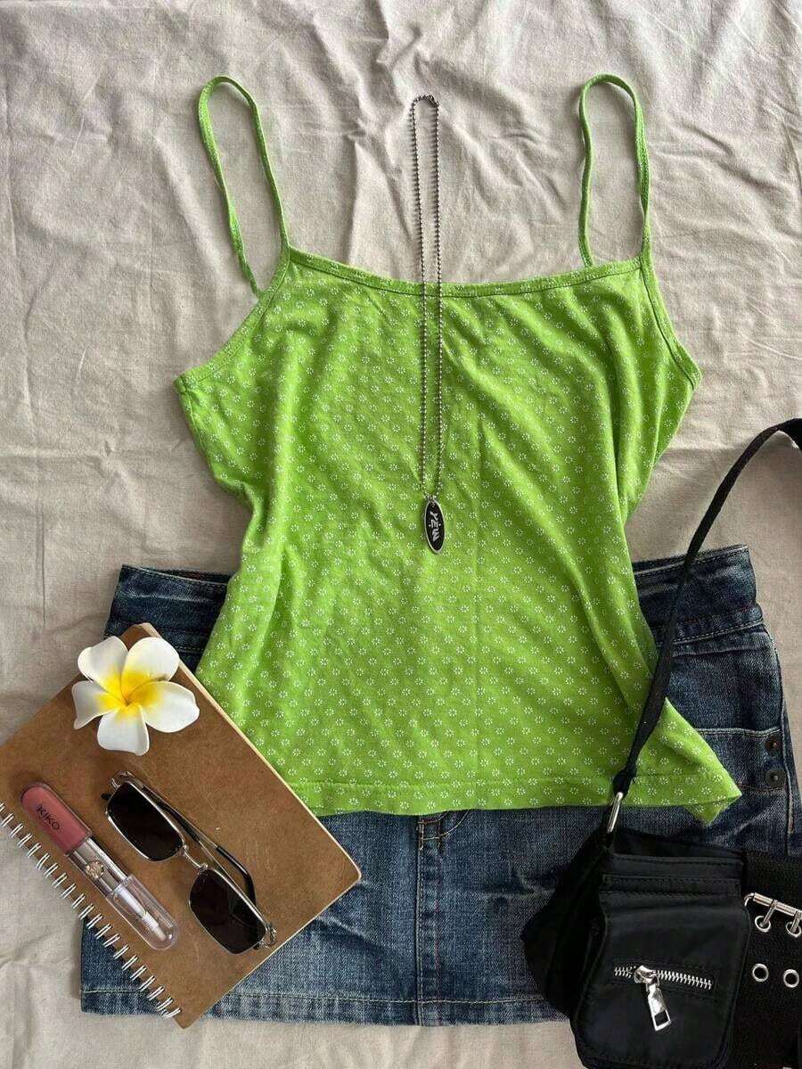 Camiseta de tirantes casual con estampado de tiburón para mujer - Multicolor 2 - Ver 1
