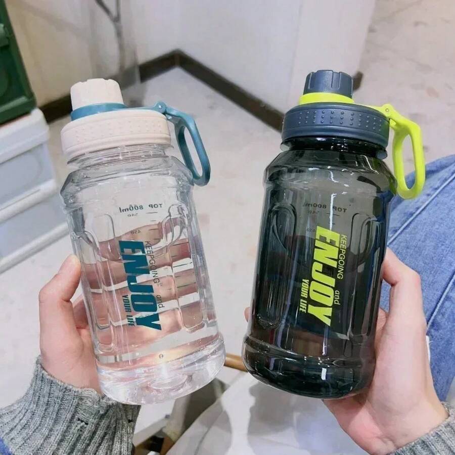 Botella de agua deportiva con filtro – Botella de gran capacidad a prueba de fugas para bebidas frías y calientes, para gimnasio, viajes y uso diario. - rosa-800ml - Ver 1