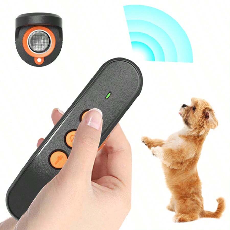 Thiết bị chống sủa chó bằng sóng siêu âm hai đầu có thể sạc lại, ngăn ngừa hiệu quả việc chó sủa và huấn luyện chó. - màu đen - Xem 1