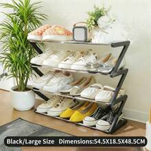 1pc Multi-Layer Storage Shoe Rack, Organizer Shoe Rack, Multi-Functional Shoe Rack, Shoe Rack Organizer, Shoe Storage Rack, Shoe Storage Unit, Thickened Shoe Rack, 4-Layer Shoe Rack, Closet Shoe Rack, Floor Shoe Rack Cabinet, Black , White , Pink, Space-Saving Stackable, Shoe Cabinet Storage, Shoe Storage, Home Decor Living Room, Home Decor, Shoe Rack Organizer - Multicolor - View 15