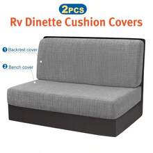2pcs/Set Jacquard RV Dinette Cushions Covers Stretch Dust-Proof Couch Slipcover Hotel Booth Seat Covers RV Camper Car Backrest Cover - Multicolor - View 13