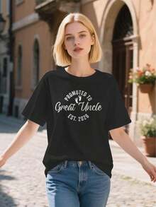Promoted To Primo-Cuatro 2026 Women's Graphic Print T-Shirt Top Women's Blouses > Clothing - 黑色 - 查看 4