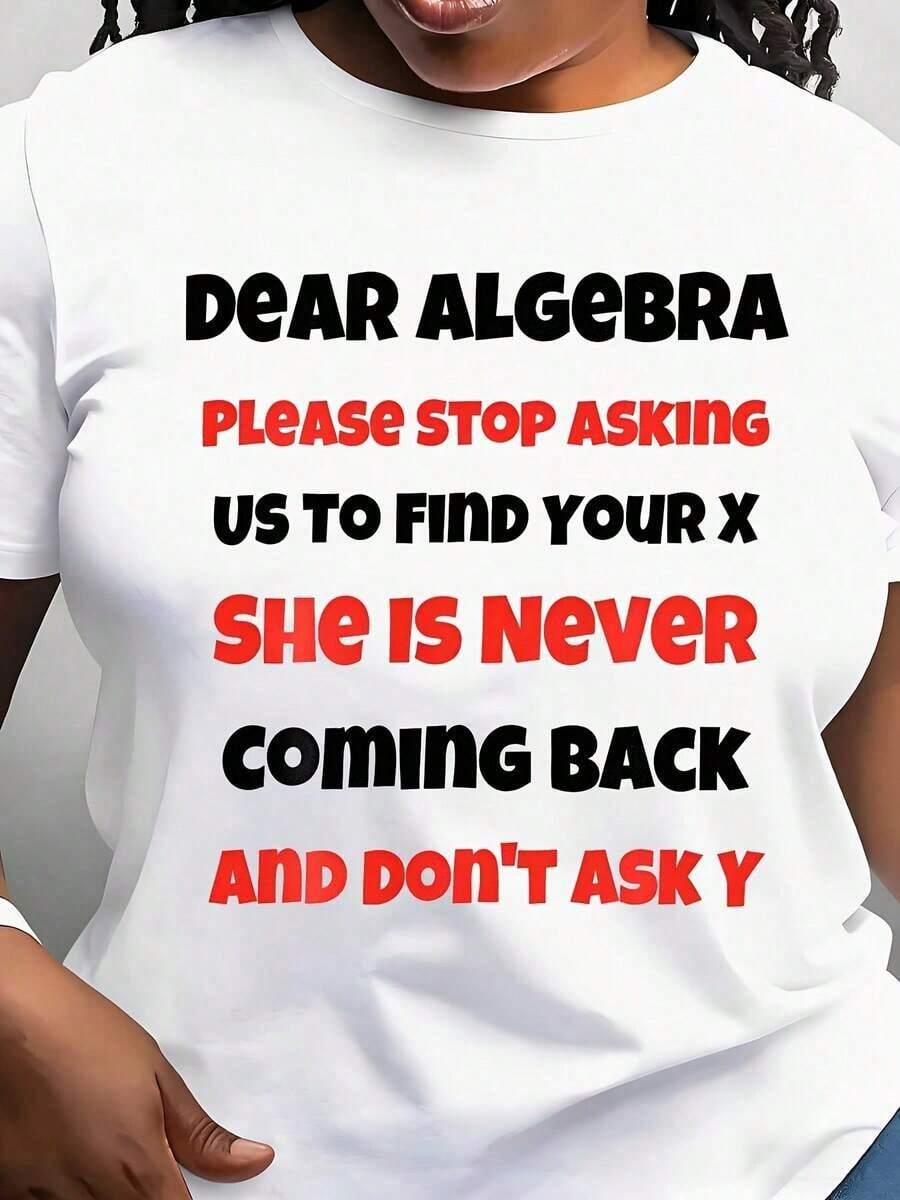 Modern And Minimalist Women's T-Shirt With The Phrase 'Please Stop Asking, She's Never Available' - Casual Short-Sleeved T-Shirt For Everyday Outdoor Wear, Suitable For Any Occasion, Perfect As A Birthday Gift, For All Seasons, Casual For Everyday Wear - 白色 - 查看 1