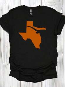 Texas American Football Jersey, Texas Horns, Game Day In Texas, Texas College Student, Home Of Texas, Texas College Football, Hook Horns, State Of Texas Jersey, Summer Fashion Cotton Jersey - 黑色 - 查看 1