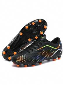 Sepatu Sepak Bola Outdoor Wanita Warna Polos, Bahan Poliester, Sepatu Olahraga Outdoor Ringan untuk Semua Musim - Hitam - View 5