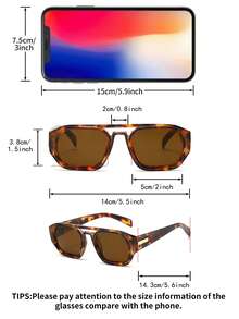 1 Pair Men's Leopard Print Double Bridge Aviator Vintage Street Style Fashion Glasses - Multicolor - View 4