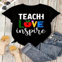 Teacher Appreciation Graphic T-Shirt Thank You Teacher Best Teacher Educator Gift Heartfelt 100% Cotton Oversized Soft Breathable Casual Crewneck Short Sleeve Top Teachers Educators School Staff Gift Givers - 黑色 - 查看 12