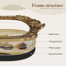 2PCS Vintage Picture Frames 4x6 Gold Frame, Gold Ornate Resin Photo Frame With Glass Front For Tabletop And Wall Mounting, Antique Arched Picture Frame For Home Decor - 2pcs - View 6