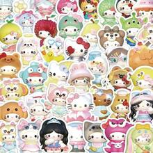SANRIO 60张卡通小猫咪可爱涂鸦贴纸，多巴胺贴纸，日式ins风创意小猫咪贴纸，适用于剪贴簿、笔记本、水瓶、笔记本电脑、手机、生日贺卡、礼品包装、返校用品、节日礼物 - 彩色 - 查看 8
