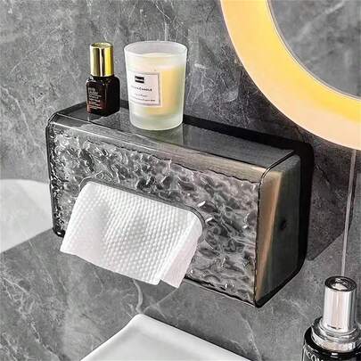 Hộp khăn giấy Glacier Texture, hộp đựng khăn giấy cao cấp treo tường cho phòng tắm và nhà bếp, hộp đựng khăn giấy kiểu úp ngược.
