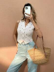 Camisa informal sin mangas para mujer, moda minimalista para uso diario - Multicolor - Ver 3