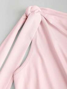 de mujer con hombros oblicuos y lazo - Rosa Pálido - Ver 5