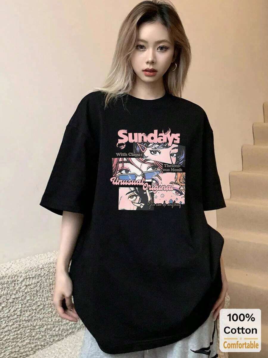 Women T-Shirts - Black - View 1