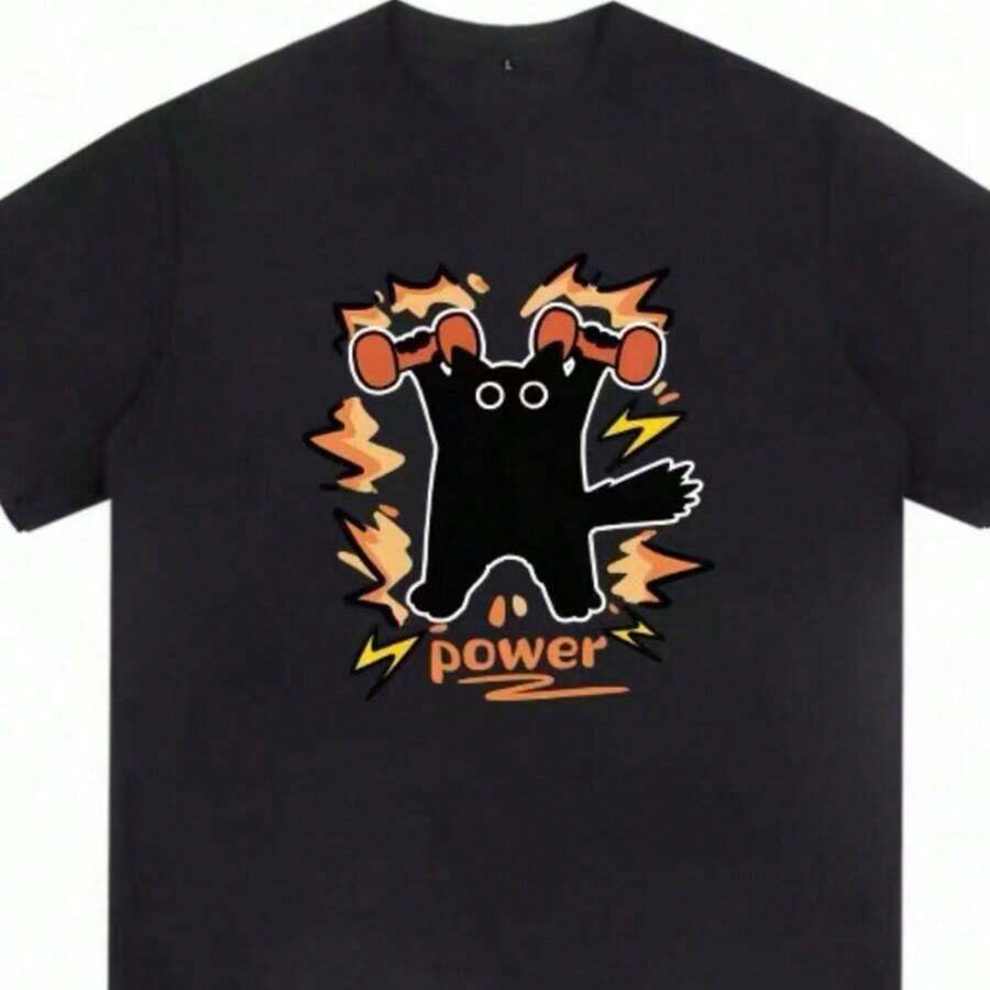 1 pieza de camiseta casual blanca para mujer con cuello redondo y manga corta, con estampado inspirador 'Be', corte regular, tela ligeramente elástica para comodidad diaria, 180g 100% algodón, los diseños están impresos. Unisexo. - Negro 3 - Ver 1