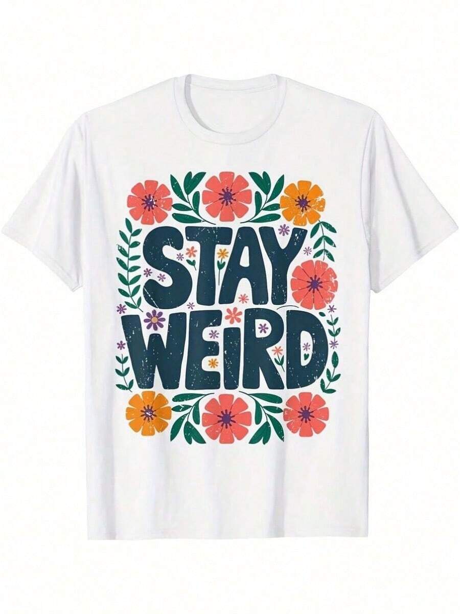 1 Piece Stay Groovy Retro 70s Flower Power Style T-Shirt, For All Seasons, Cotton, With One-Sided Print, Round Neck And Short Sleeves, 180g, 100% Cotton, Designs Are Printed. Unisex. - 黑色 26 - 查看 1