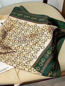 1 pieza Pañuelo cuadrado versátil de moda primaveral para mujer - Verde - Ver 3