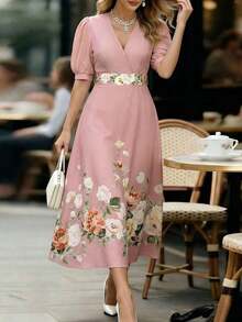 Women Midi Dresses - Pale Pink - View 4