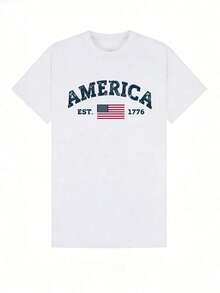 Camiseta de manga corta con cuello redondo suave y casual de verano para mujer, tops para salir, vintage, Gen Z, tops, curvas, ropa Y2K, algodón, Italia, Grecia, tops de mujer, tops bonitos, camisetas gráficas, conjuntos de primavera, estilo callejero americano, casual deportivo, estilo unisex, estilo casual urbano, casual, jersey, camisetas holgadas, ropa de calle retro, estilo de los 90, estilo de los 2000, subcultura, estilo europeo, tops negros, tops blancos, conjuntos de fiesta de los 90. Blanco - Blanco - Ver 5