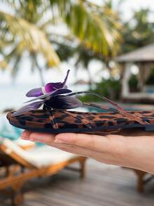 Summer Floral Flat New Fashion Women Outdoor Flat Slippers, Suitable For Dates, Shopping, Commuting, Business, Banquets, Parties - Purple - View 3