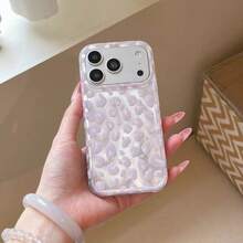 Casing Ponsel Mewah Motif Leopard & Cangkang, Cocok untuk iPhone 17 Pro Max, 17 Pro, 17 Air, 17, 16, 15, 14 Plus, 13, 12 Pro Max, 11, Pelindung Belakang Anti Jatuh yang Modis - Dusty Purple - View 4