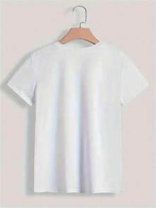 Camiseta con la frase 'El Viaje Es Mi Terapia' para mujer, camiseta estampada de cuello redondo para verano, top suave de manga corta para mujer, camiseta elegante y cómoda para mujer, camisetas gráficas, blusas para mujer, ropa casual para mujer. - Blanco - Ver 4
