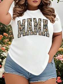 Camiseta de Camuflaje para Mujer, Talla Grande, Estilo Casual, Manga Corta, Ropa de Verano, Regalo para el Día de la Madre, Playera Holgada para Mujer - Blanco - Ver 1