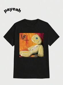 Camiseta unisex de manga corta, PayeahVintageCaliforniaKornProblemasCamisetaMetalBandaGráficoCamisetasInformalDigitalImprimirPuroPesado100%AlgodónTJugadores de fútbolhombre, , , Dazymujer,romwehombres, bohochic,maestrasregalos,camisetaparaconjuntos de mujercon curvasparamu,y2k, - Negro - Ver 1
