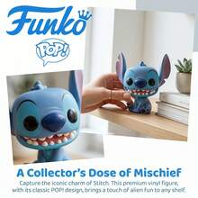 Funko POP! : Lilo & Stitch - Smiling Sittande Stitch #1045 Vinylfigur - Officiell Samlarfigur Actionmodell, Estetisk Skrivbordsprydnad, Perfekt Gåva För Fans Och Samlare - Multifärgad - Visa 2