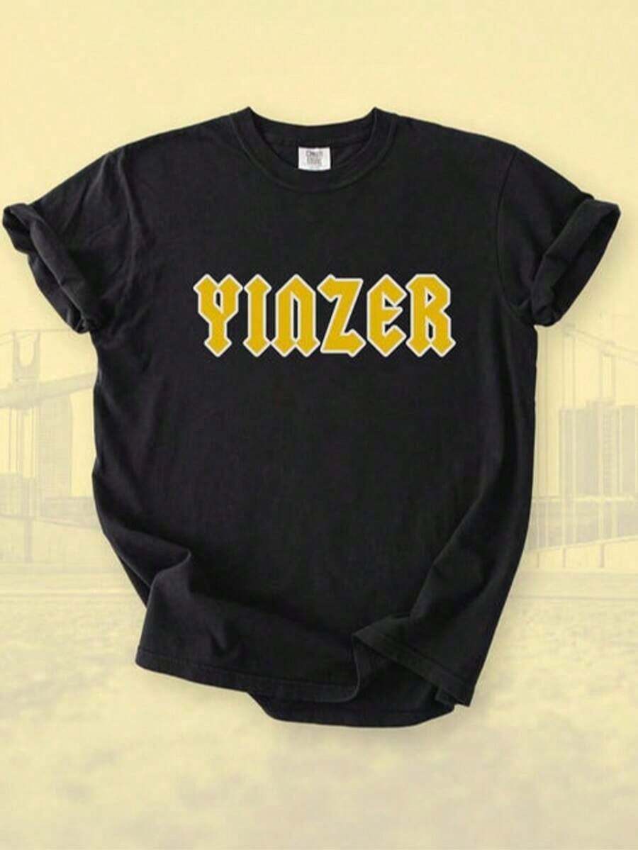 Cute Premium Unisex Casual T-Shirts, Pittsburgh 'Oh Mama Renegade' American Football Jersey, Black And Gold Steel City Fan T-Shirt - 黑色 10 - 查看 1