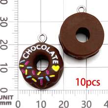 10/24 chiếc mặt dây chuyền hình bánh donut bằng nhựa, mặt dây chuyền hình bánh donut dễ thương kiểu Kawaii, phụ kiện trang sức DIY cho vòng tay, vòng cổ, bông tai, đồ dùng thủ công 19x23mm - mặt dây chuyền - Xem 13