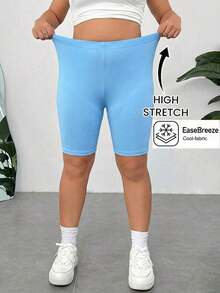 Pantalones Cortos de Compresión de Talla Grande  Negros de Secado Rápido y Refrigeración - Azul - Ver 1