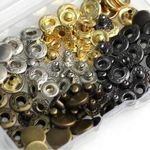 12 Set Leather Snap Fasteners Kit, 15mm Metal Snap Buttons Kit Press Studs With 4 Install Tools, Rivets And Snaps For Clothing, Jeans, Jackets, Bracelets, Bags - Multicolor - View 2
