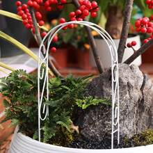 Vintage Mini Iron Garden Decor, Mini Courtyard Arch Decor, Garden Accessories, Vase, Rusty Arch, Gardening Plant, Plant Stand, Suitable For Potted Decor And Climbing Plant Support - Arch - View 8