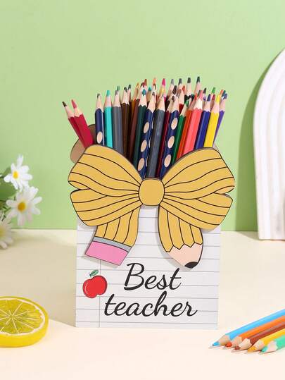 1 hộp đựng bút chì hình nơ cho bàn làm việc, hộp đựng bút chì hình nơ dung lượng lớn, bộ đồ dùng học tập dễ thương, đồ trang trí bàn làm việc cho giáo viên, văn phòng, hộp đựng cọ trang điểm, quà tặng tựu trường cho nữ sinh.