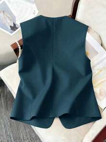Camiseta sin mangas casual para mujer de talla grande, adecuada para fiestas, reuniones, calle, estilo chino, resort, Día de San Patricio, Pascua, Día de San Valentín, Acción de Gracias, Navidad, cómoda, versátil, estilizadora, primavera/verano, Dí - Agua verde azul - Ver 2