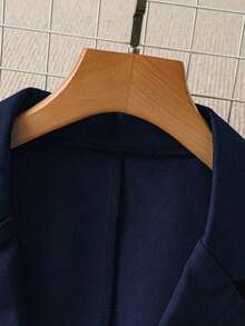 Blazer casual de unicolor para mujer - Azul marino - Ver 4