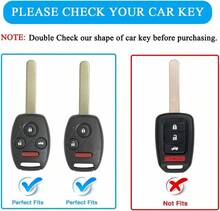 MILD EAST For  Key Fob Cover With Keychain, Car Key Case Shell Protector For  Accord 2003-2012 | Civic 2006-2013 | Pilot 2005-2015 CRV CRZ Fit Odyssey 4 Buttons Smart Remote Control, Blue - ColorD - 查看 2