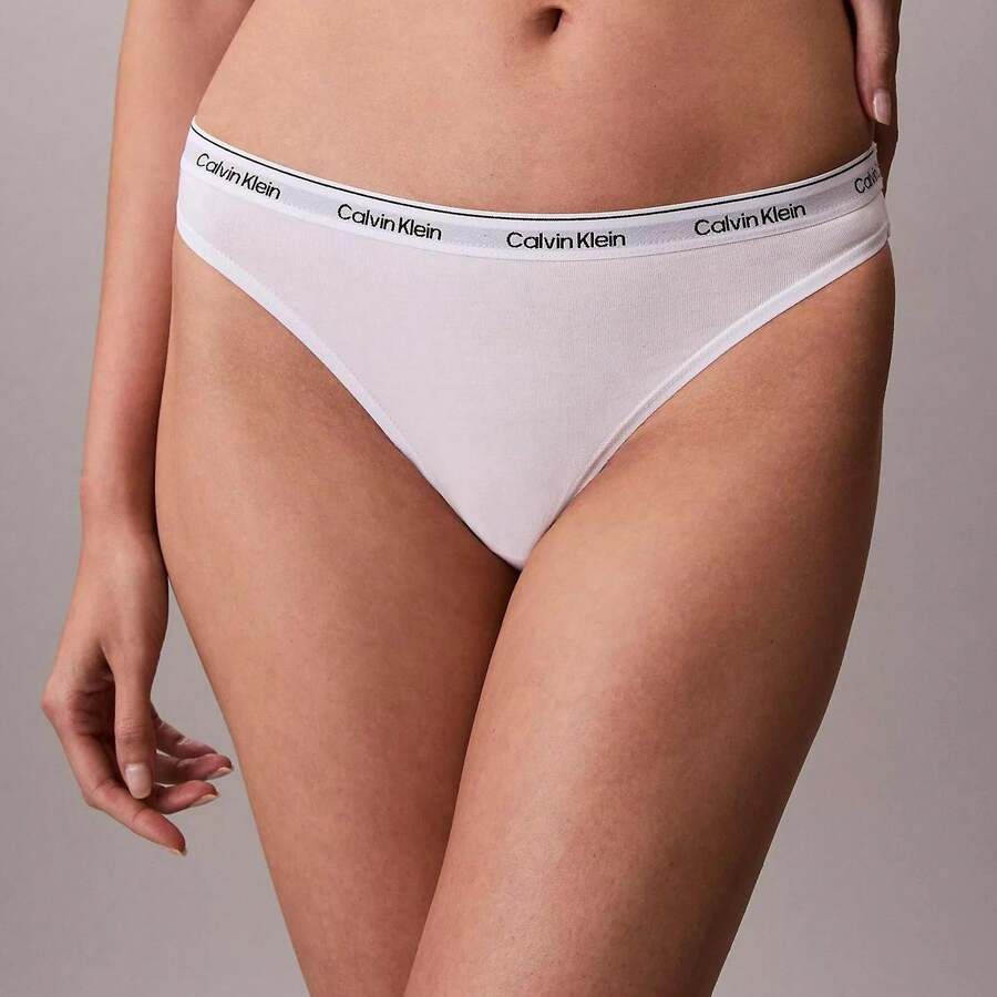 Calvin Klein Icon Logo Bikini QD5044 Thongs For Women Underwear - White - View 1