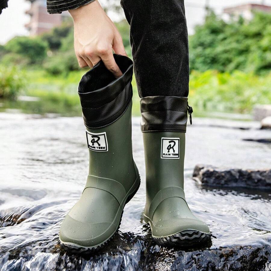 Ủng đi mưa, ủng cao su chống nước, thiết kế độc đáo PVC, thoải mái & nhẹ, ủng bùn làm việc, chống mài mòn chống trượt, ủng làm vườn, phù hợp cho câu cá, nông nghiệp, làm vườn, cho nam và nữ