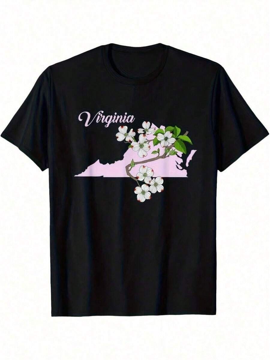 1 Piece Stay Groovy Retro 70s Flower Power Style T-Shirt, For All Seasons, Cotton, With One-Sided Print, Round Neck And Short Sleeves, 180g, 100% Cotton, Designs Are Printed. Unisex. - 黑色 22 - 查看 1