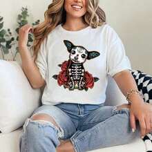 1 Chihuahua Cowboy Shirt - Gift For Chihuahua Lovers In Western Style. Vintage Chihuahua Wild West Shirt, 180g, 100% Cotton. Designs Are Printed. Unisex. - 白色 9 - 查看 11