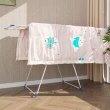 Foldable Clothes Drying Rack With Retractable Side Wings And Shoe Drying Layers, Double-Layer Large Capacity, Tool-Free Assembly, Foldable And Movable, Stable, Space-Saving For Both Indoor And Outdoor Use - A - View 5