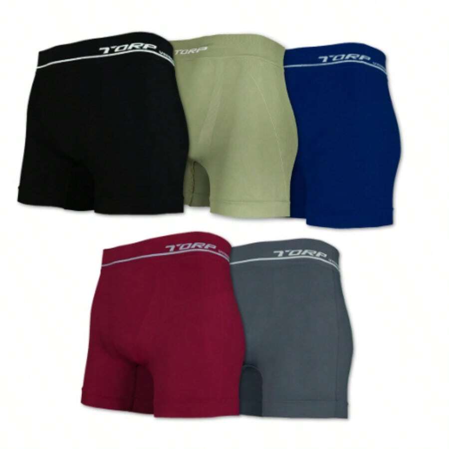 Set Of 5 Daily Torp Seamless Boxer Briefs - 8014/8015 - Assorted With Green - View 1
