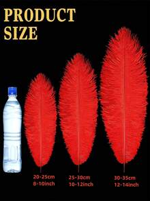 10pcs 15-35cm-6-14inch Artificial Red Ostrich Feathers For Crafts Accessories Plumes Centerpiece DIY Christmas Wedding Party Decorations Needlework And Handicrafts - A - View 2